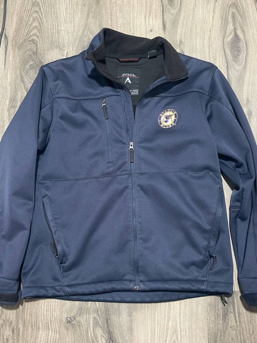 Antigua Men's St. Louis Blues Navy Full-Zip Softshell Jacket